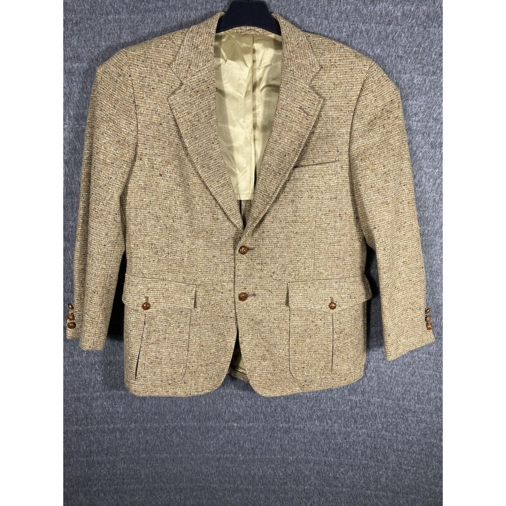 vintage | tweed Herring Bone blazer Brown jacket Elbows Pated